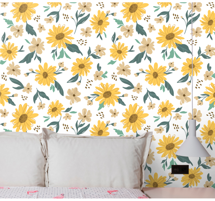 Bloemenarray bloemen behang - TenStickers