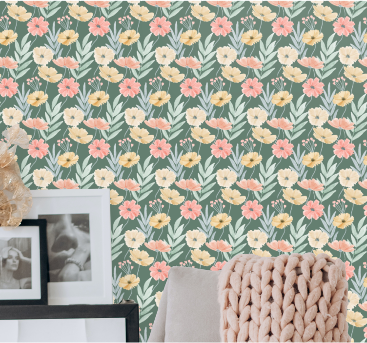 Bloemenbloesemprint bloemen behang - TenStickers