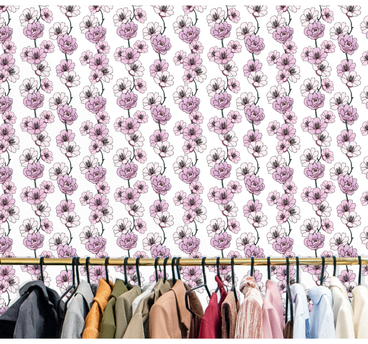 Bloemenbloesems bloemen behang - TenStickers