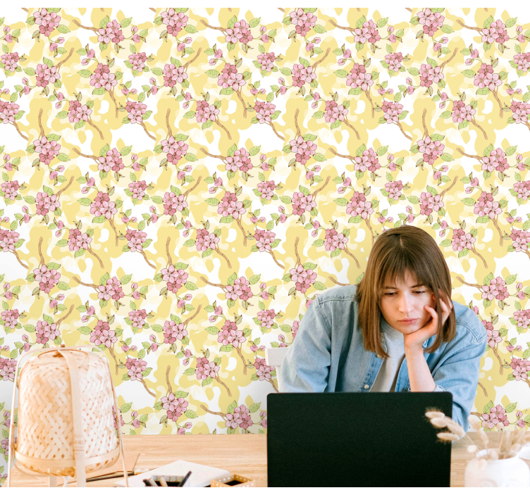 Bloemencascade bloemen behang - TenStickers