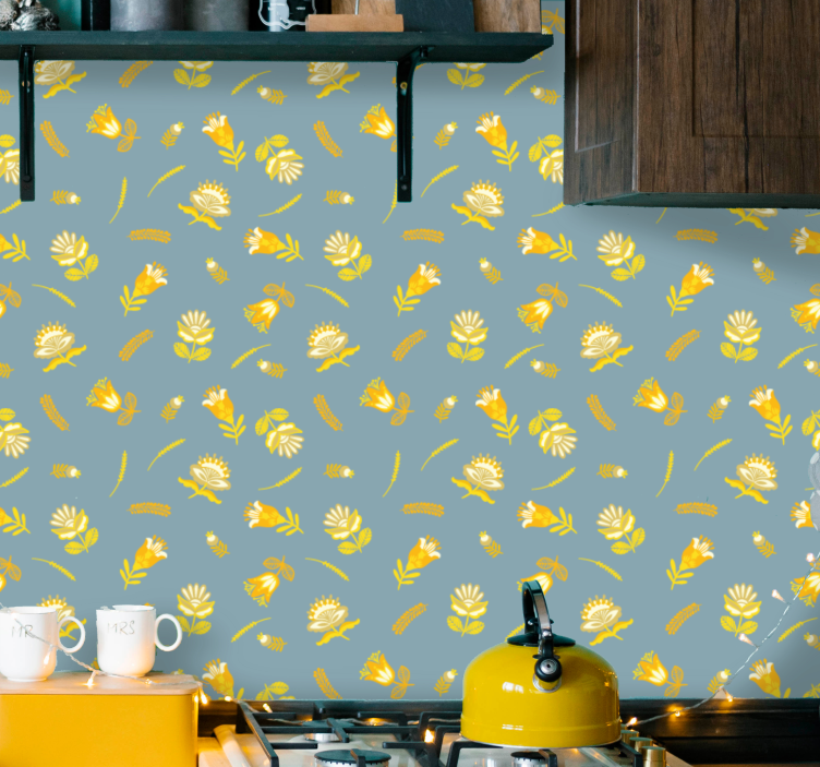 Bloemengenot bloemen behang - TenStickers