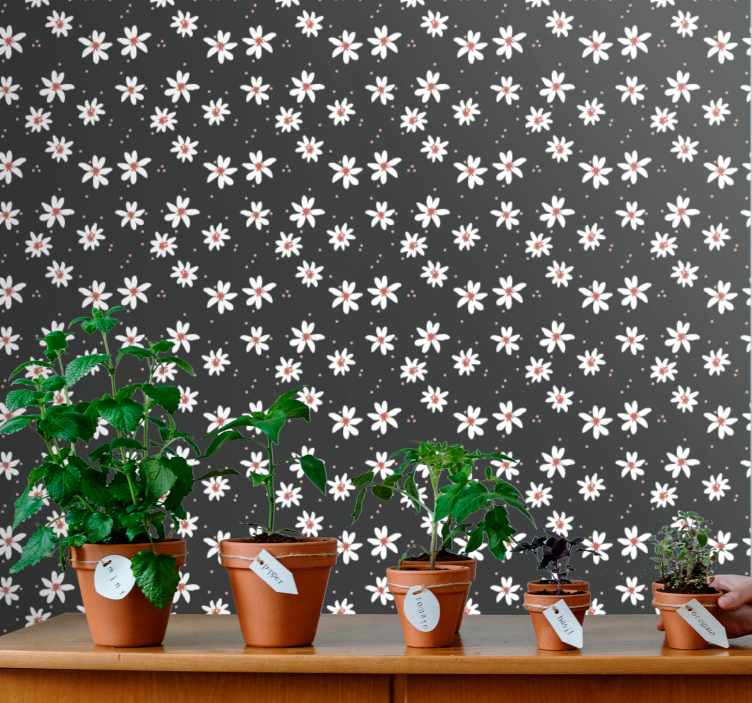 Bloemenpatroon herhalen bloemen behang - TenStickers