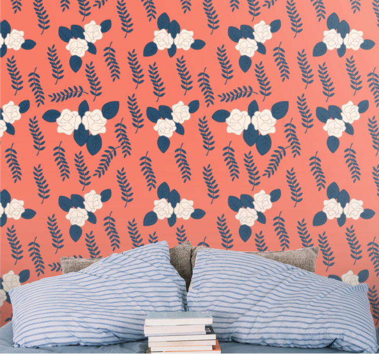 Rode varens arrangement behang bloemsierkunst - TenStickers