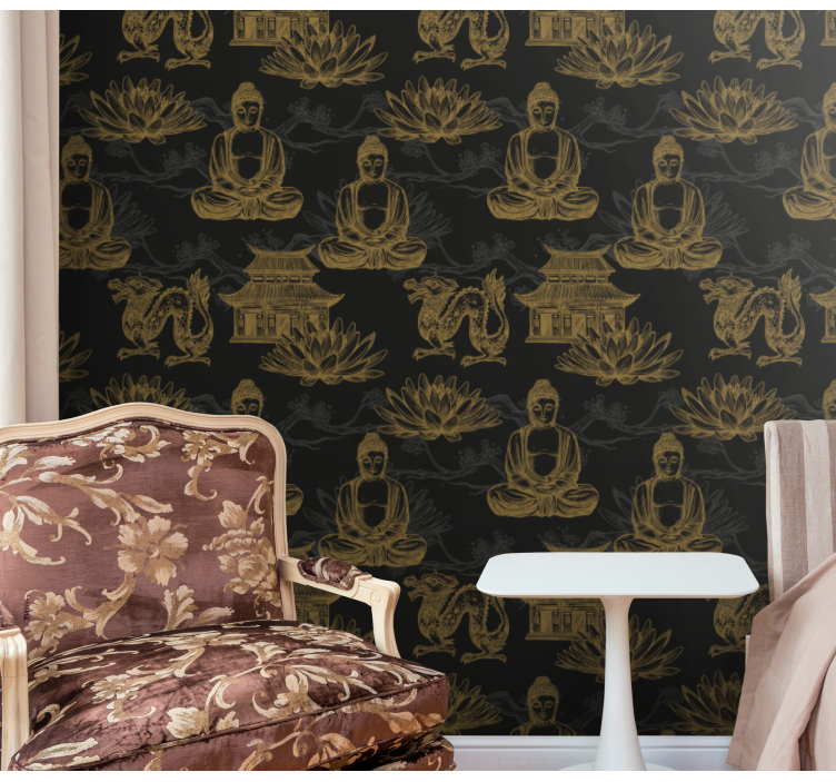 Boeddhistische iconografie behangpapier hoofdslaapkamer - TenStickers