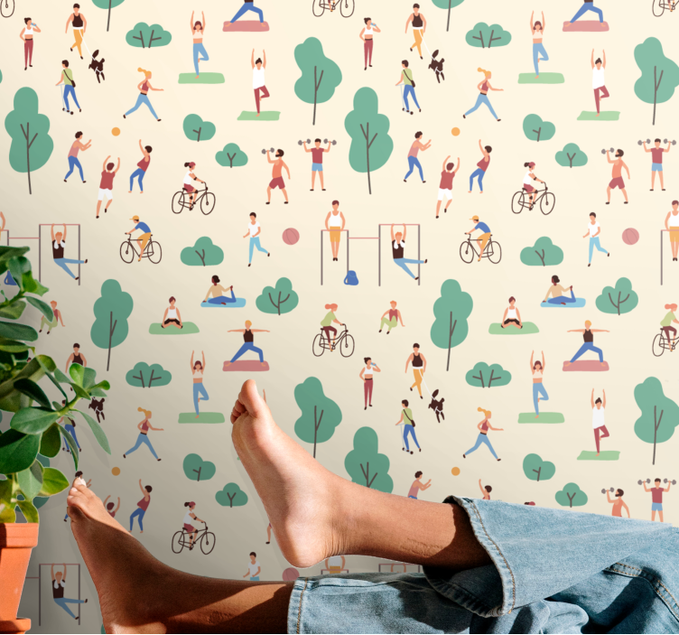 Buitenactiviteiten behangpapier natuur - TenStickers