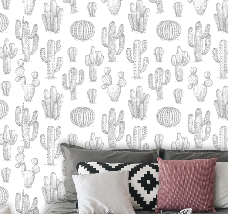 Cactuspatroon behangpapier natuur - TenStickers