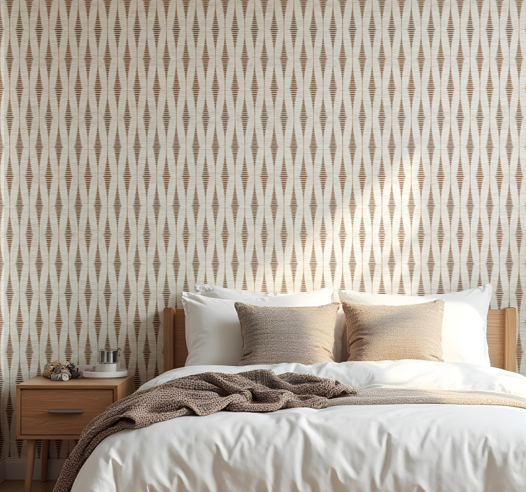 Chocoladebruine rabaul ikat geometrisch behang - TenStickers