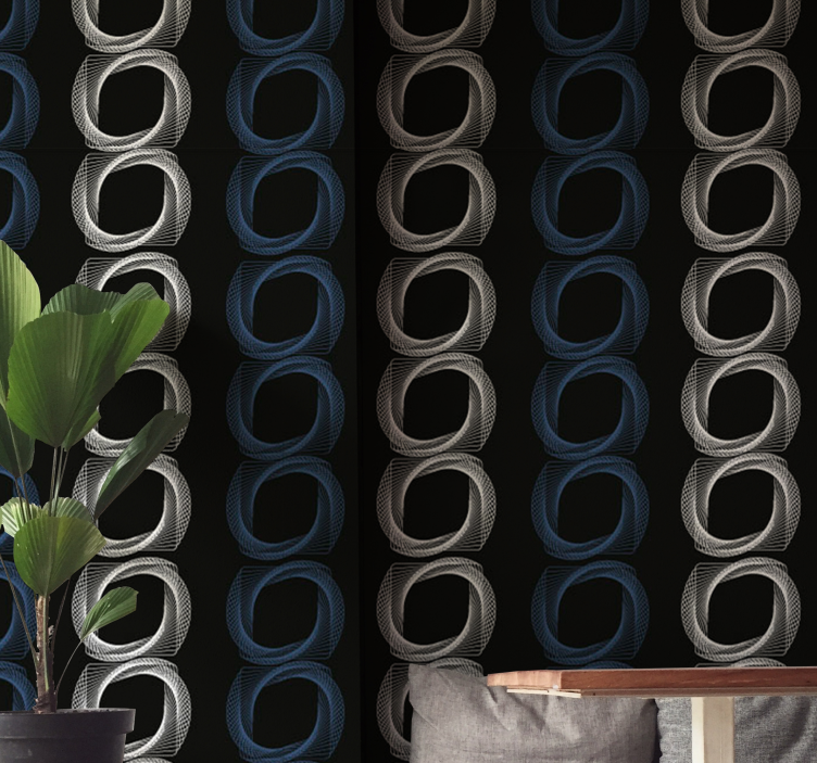 Cirkelpatronen behang abstract - TenStickers