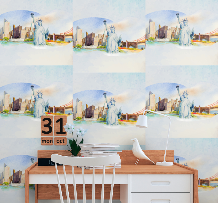 Collage van stedelijke bezienswaardigheden new york behang - TenStickers