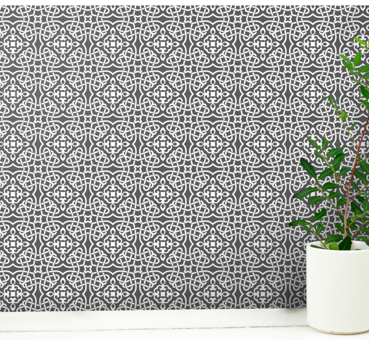 Decoratieve symmetrie behang bloemsierkunst - TenStickers
