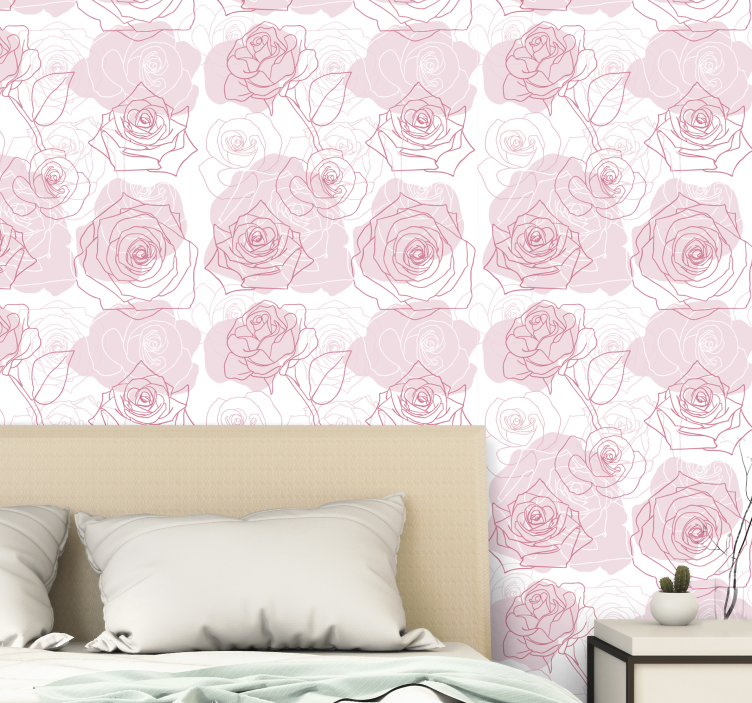 Delicate bloemenrozen bloemen behang - TenStickers