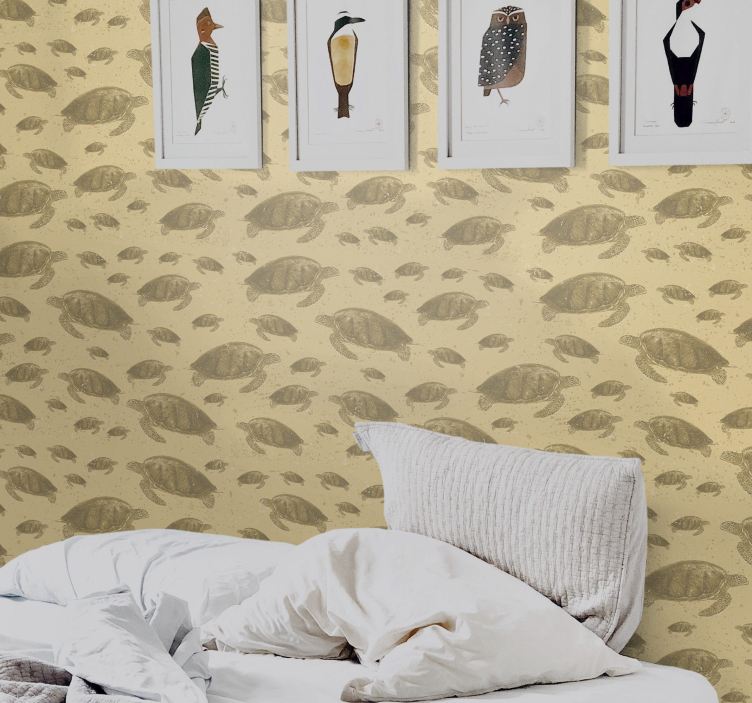 Dierenprint behang Zeeschildpad - TenStickers