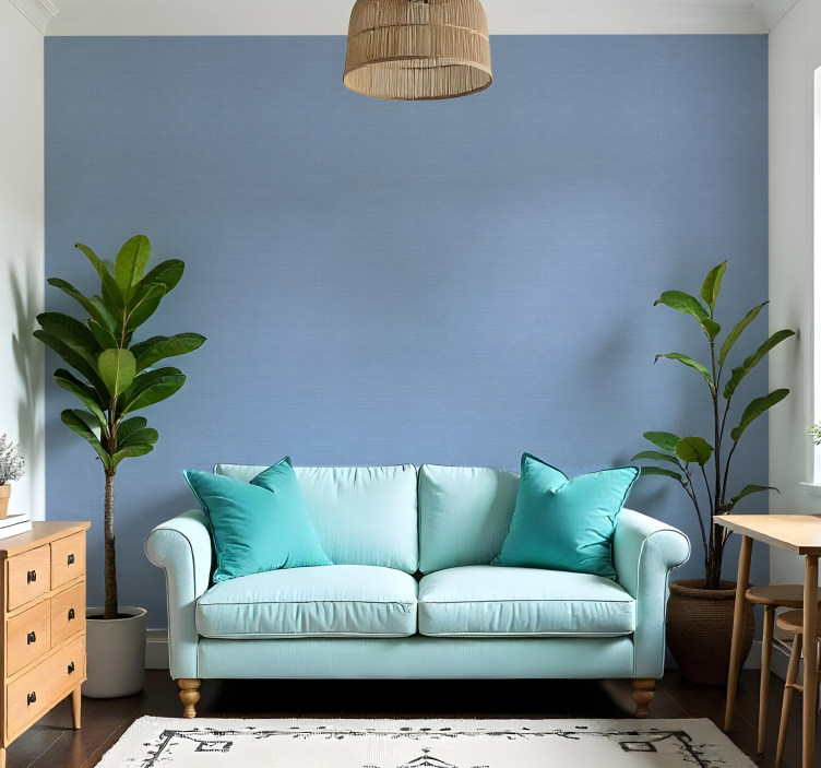 Dun blauw jutemotief behang andere patronen - TenStickers