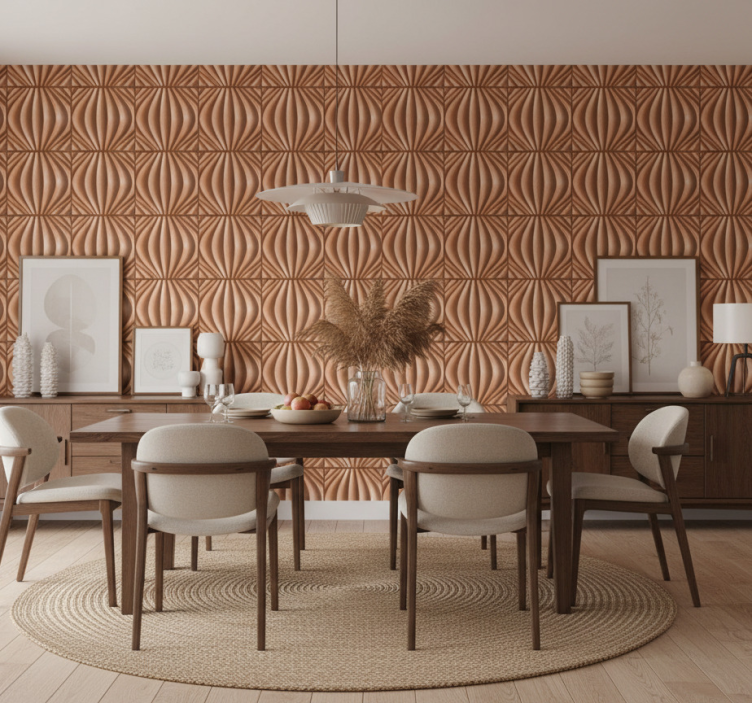 Eetkamer behang 3d zand effect - TenStickers