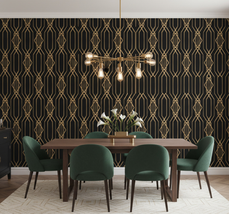 Eetkamer behang art deco elegantie - TenStickers