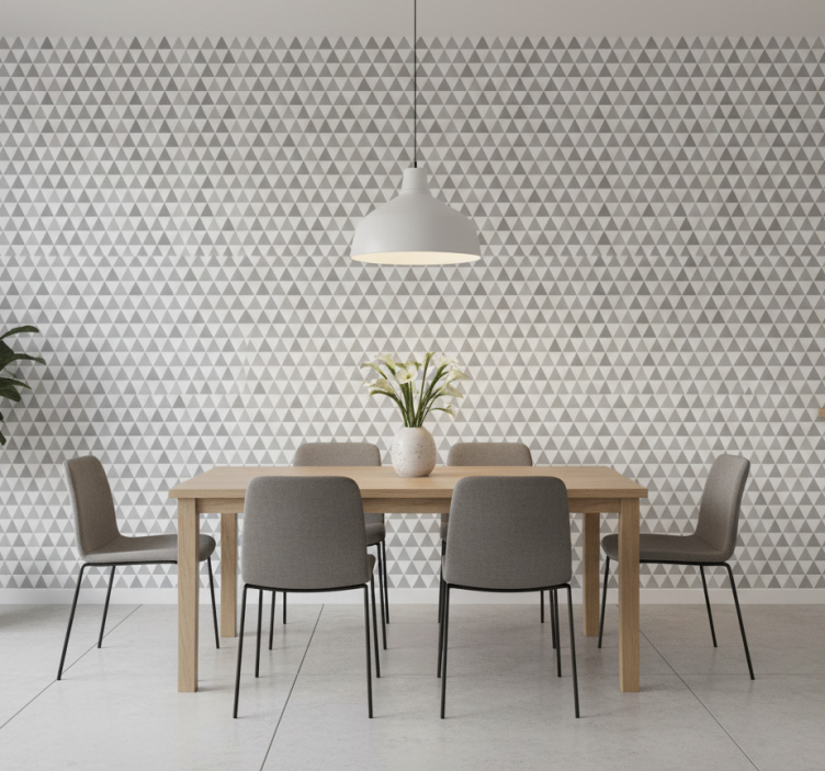 Eetkamer behang minimalistische grijstinten variatie - TenStickers