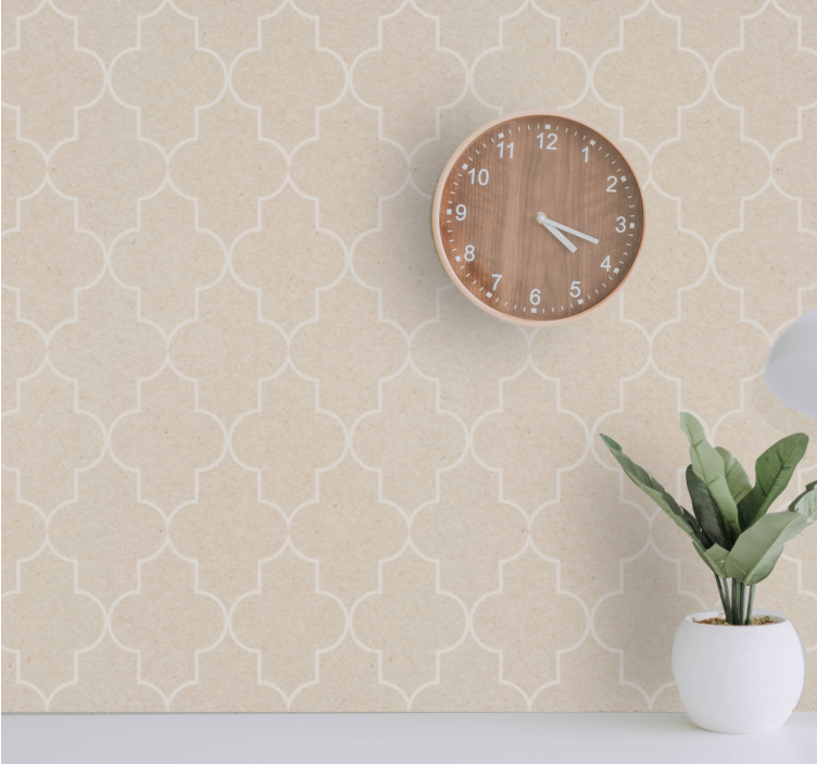 Slaapkamer behang elegant beige motief - TenStickers