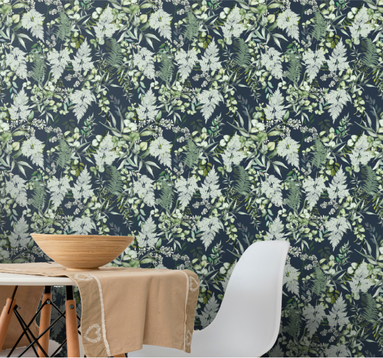 Elegant groen patroon behangpapier natuur - TenStickers