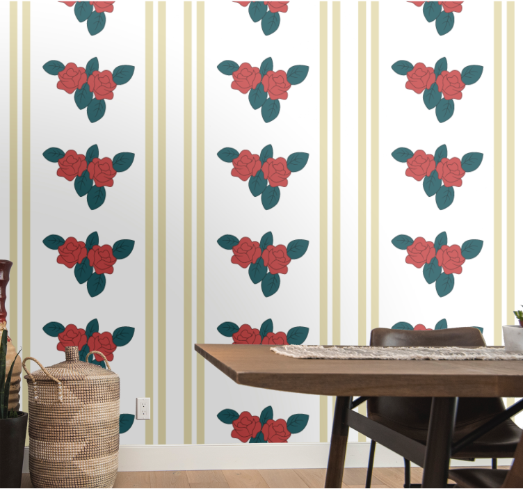 Elegant rozenmotief bloemen behang - TenStickers