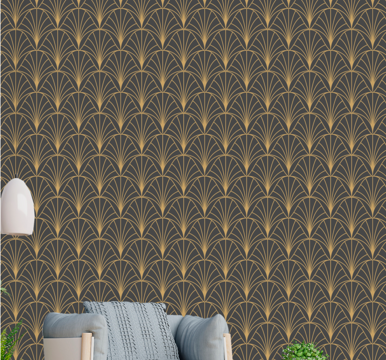 Elegante gouden patronen moderne behangpapier - TenStickers