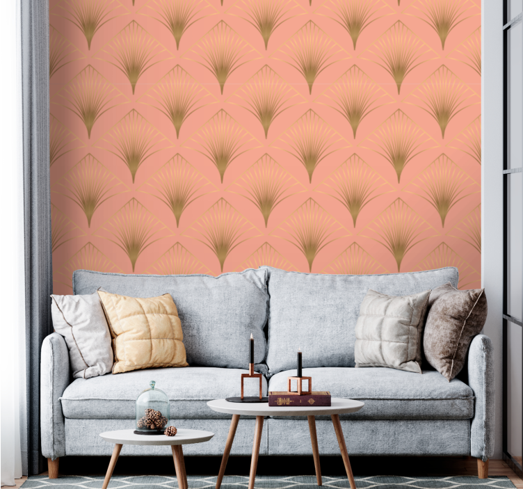 Elegant palmbomen patroon behang bloemsierkunst - TenStickers