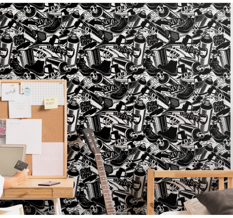 Essentiële graffiti behang kunst - TenStickers