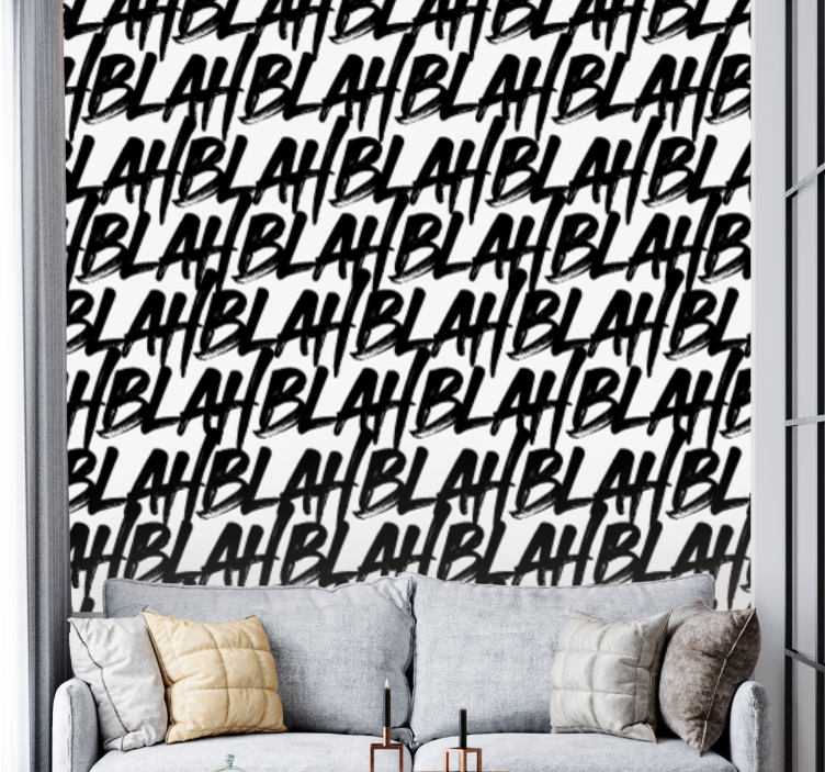 Blahblach patroon behang letters - TenStickers