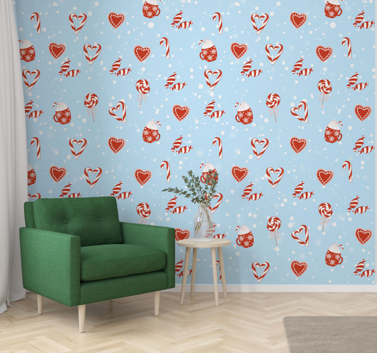 Feestelijke zoete lekkernijen behang kerst - TenStickers