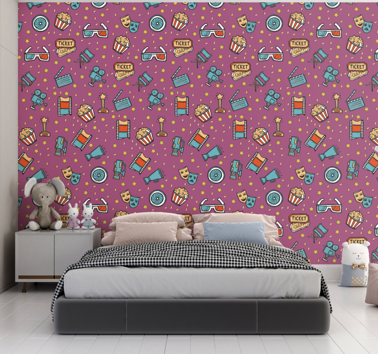 Filmavond - behang voor meisjes - TenStickers