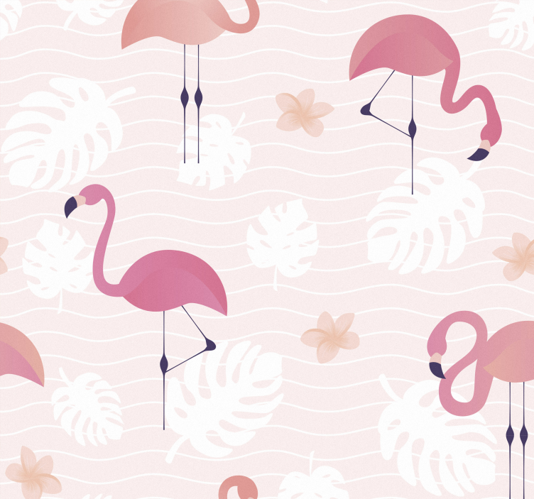 Flamingo-sereniteit behang dieren - TenStickers