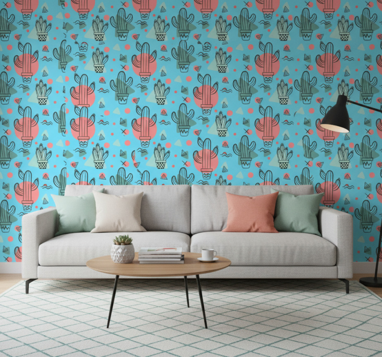 Fotobehang natuur cactussen patroon - TenStickers