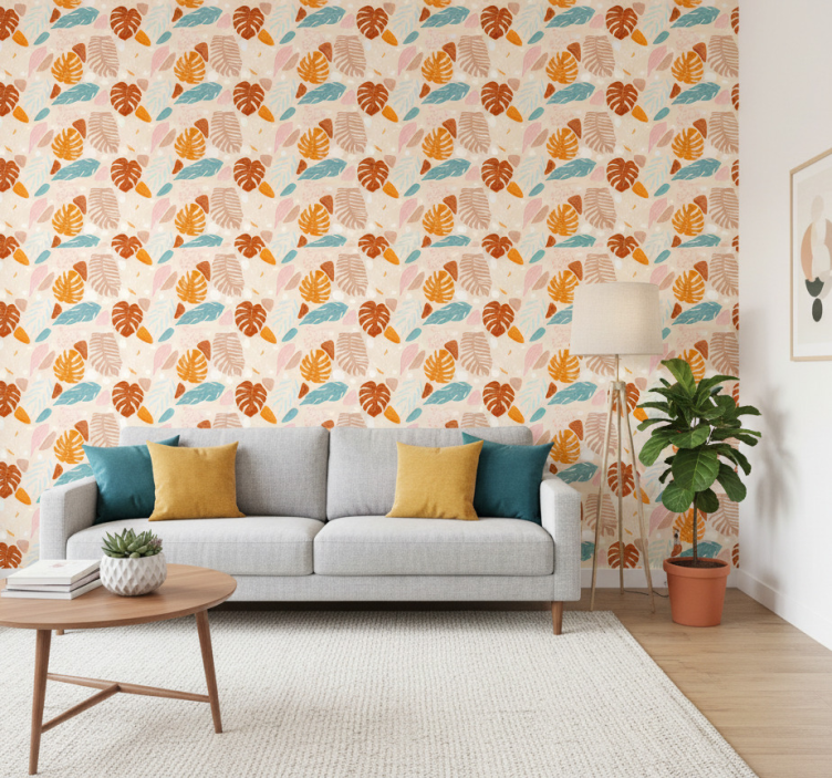 Fotobehang natuur kleurrijk blad - TenStickers