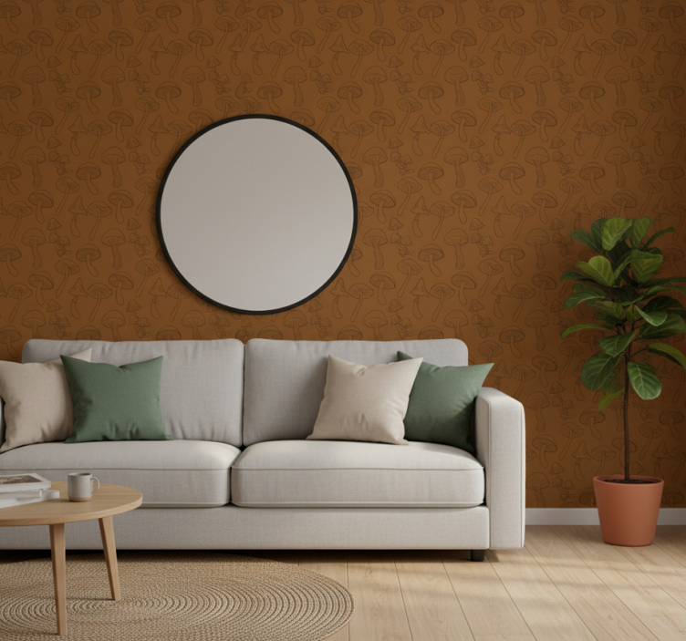 Fotobehang natuur paddenstoelenpatroon - TenStickers