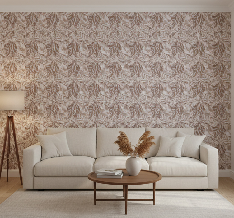 Fotobehang natuur terracotta bladeren - TenStickers