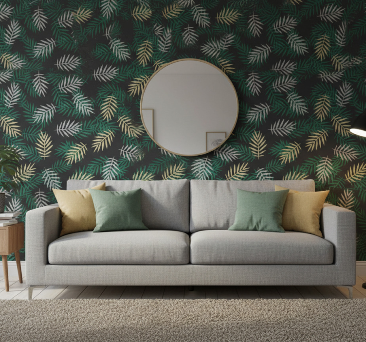 Fotobehang natuur tropisch groen patroon - TenStickers