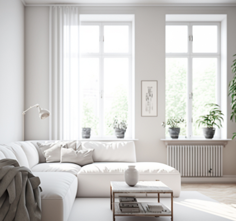 Geheel wit decoratief behang - TenStickers