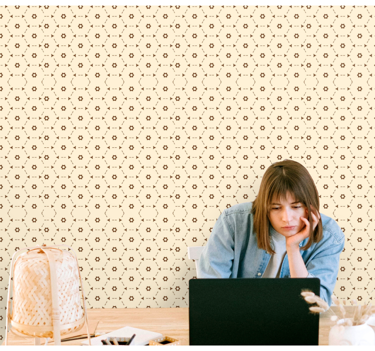 Geometrische bloemenaccenten behang bloemsierkunst - TenStickers