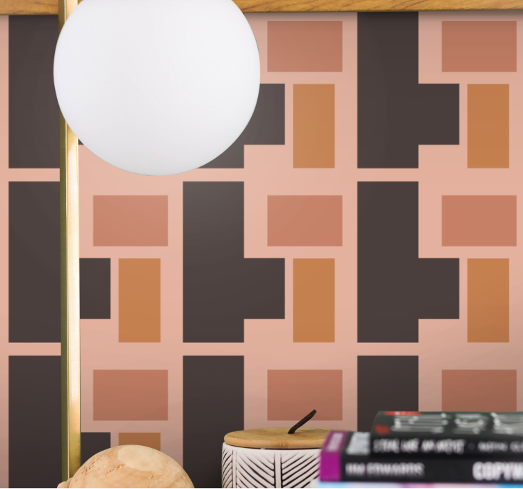 Geometrische blokstructuur behang geometrisch - TenStickers