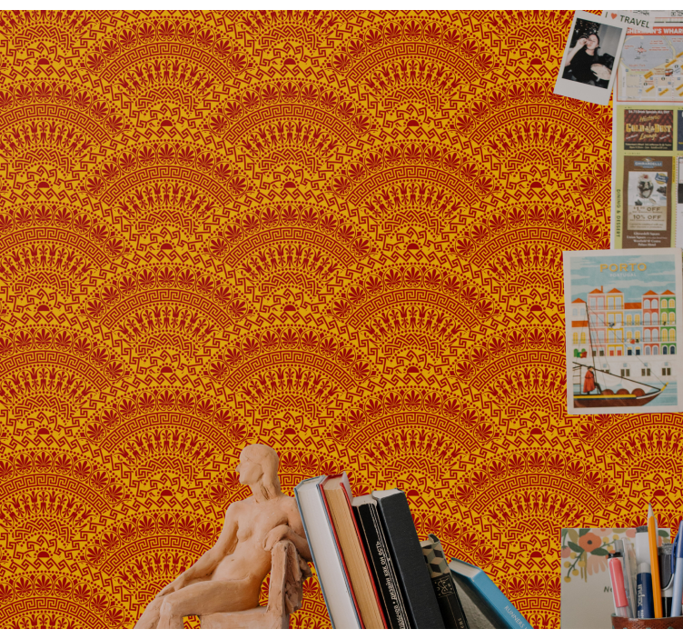 Geometrische boogpatronen behang geometrisch - TenStickers