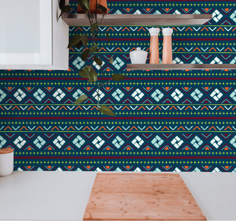 Geometrische kleurblokken behang geometrisch - TenStickers