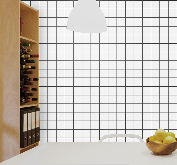 Geometrisch rooster behang geometrisch - TenStickers