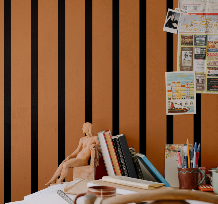 Gestreept ontwerp behang strepen - TenStickers