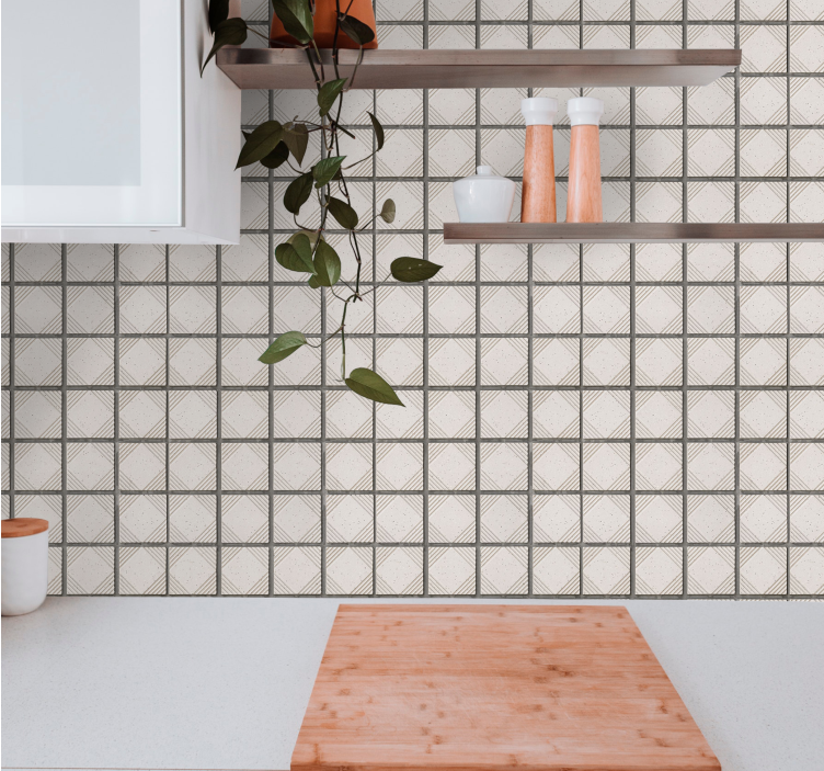 Gestructureerde rasterindeling behang tegels - TenStickers