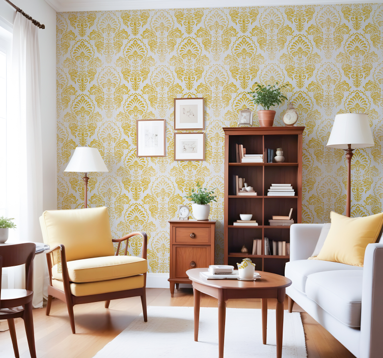 Gouden ontwerp barok behangpapier - TenStickers