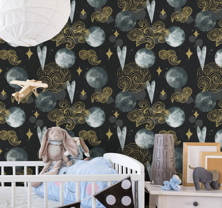 Hemels droomlandschap behang sterren - TenStickers