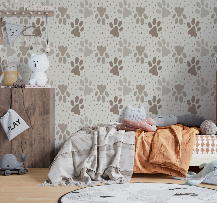 Honden poot behang kinderkamer - TenStickers