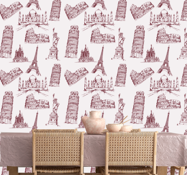 Iconische monumenten behangpapier landen en steden - TenStickers
