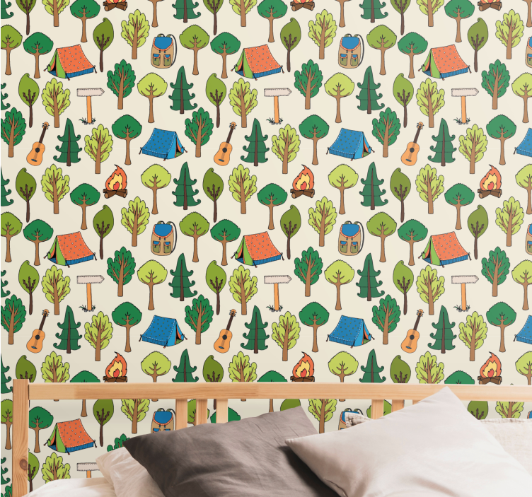 Kampeer avonturen behangpapier natuur - TenStickers