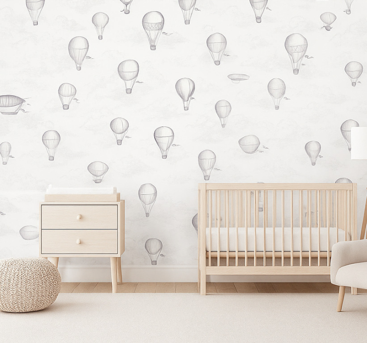 Klassiek behang vintage luchten & luchtballonnen - TenStickers