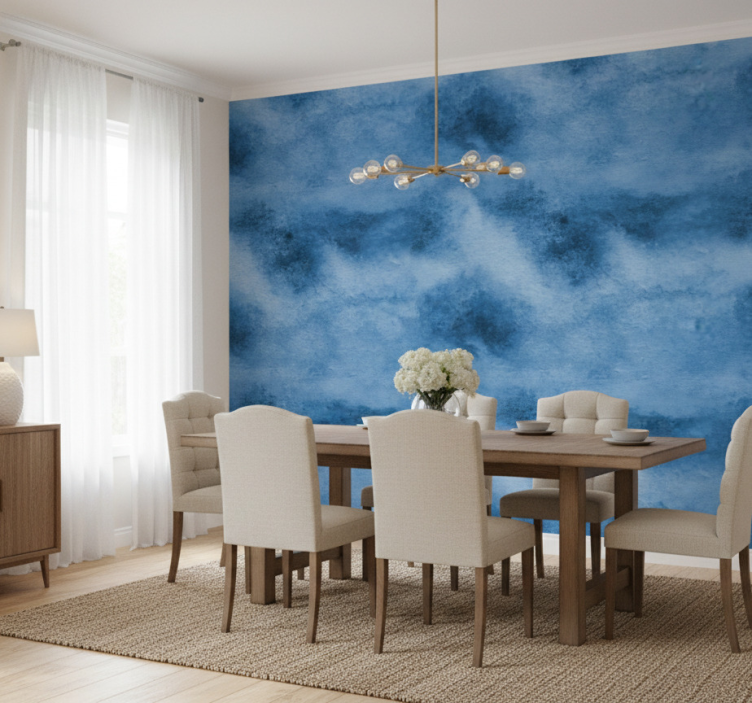 Marmeren behang strakke blauwe textuur - TenStickers